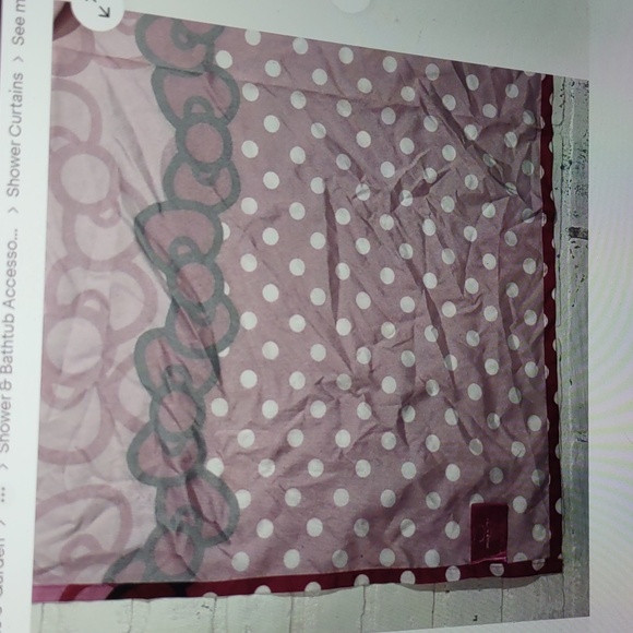 Hello Kitty Pink Shower Curtain 72" x 72" Cotton Fabric Bows Polka Dots Pink AOP - Picture 9 of 11